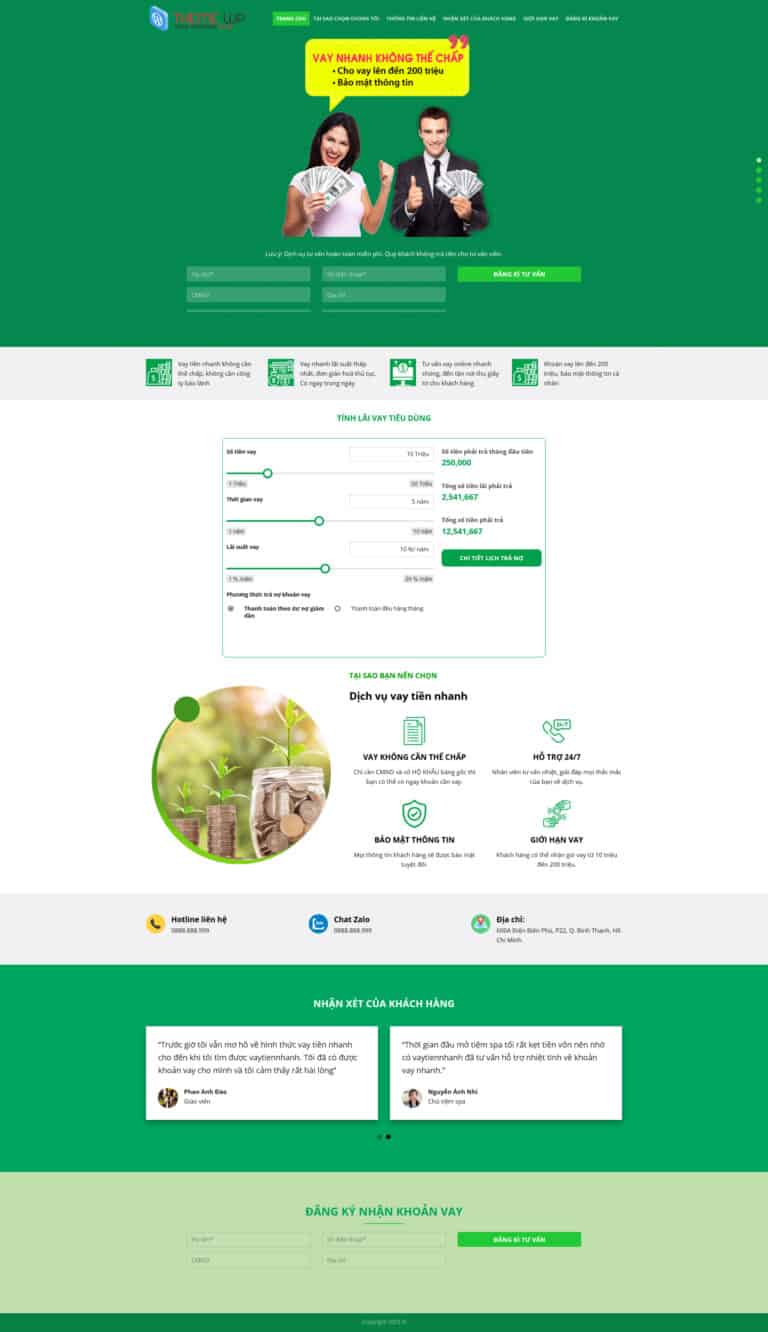 Theme wordpress dịch vụ vay tiền