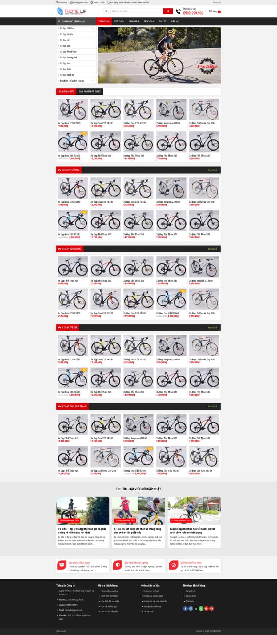 Theme wordpress bán xe đạp