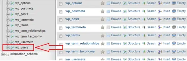 Cach Lay Lai Mat Khau WordPress Trong Phpmyadmin2