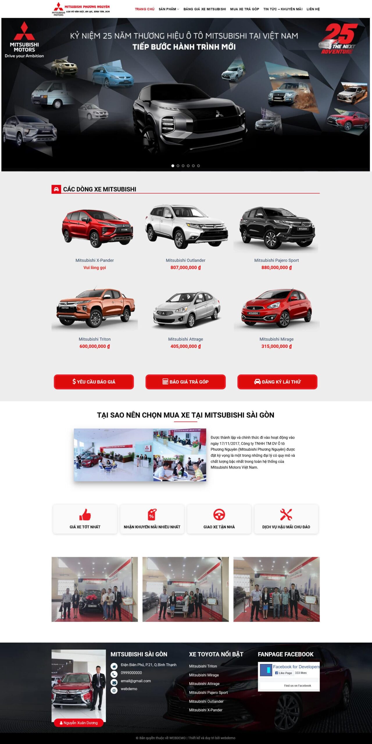 Theme wordpress bán xe mitsubishi 1