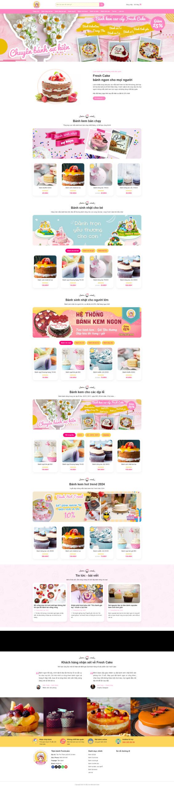 Theme wordpress tiệm bán bánh kem đẹp