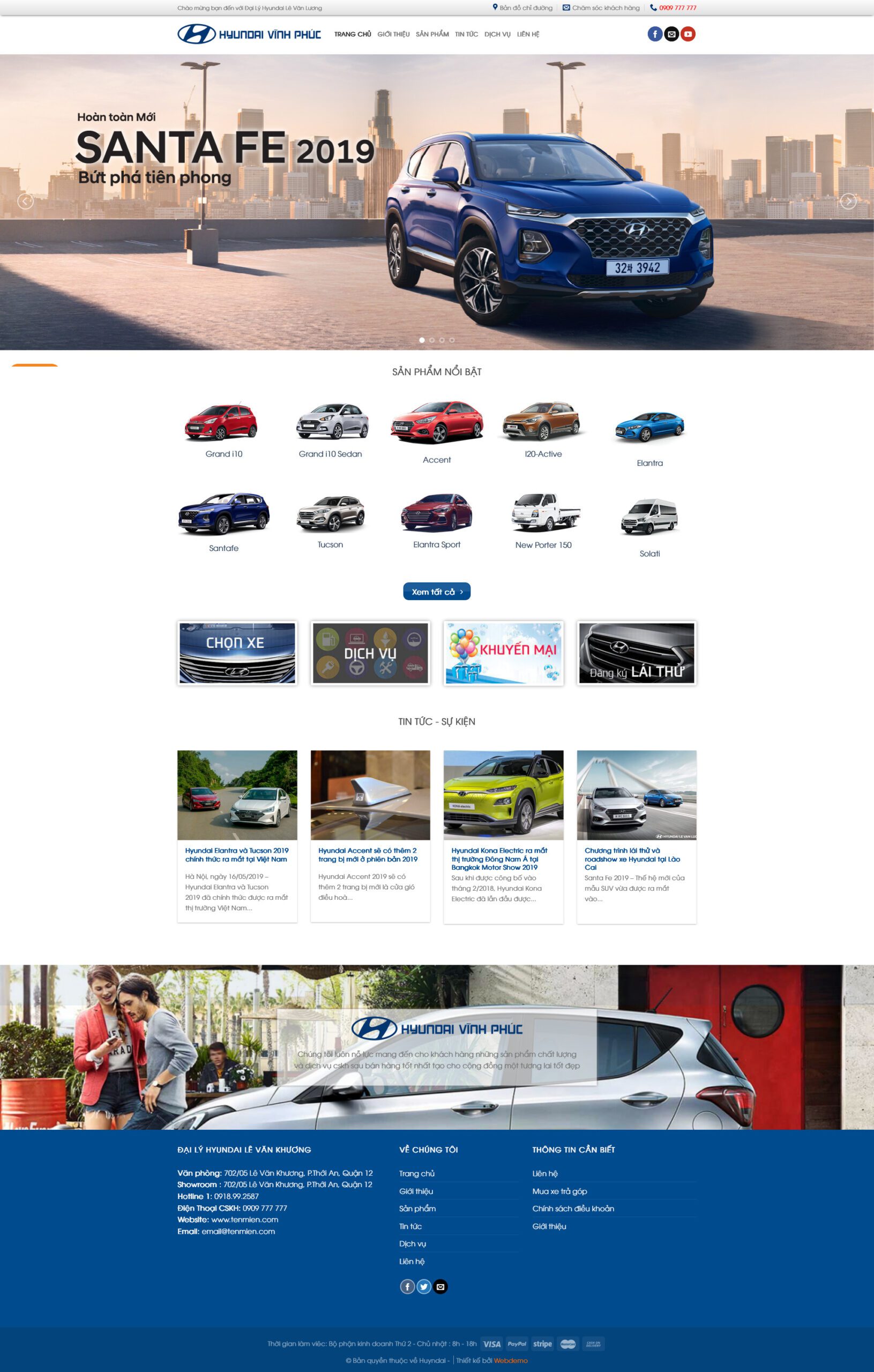 Theme wordpress bán xe hyundai 4