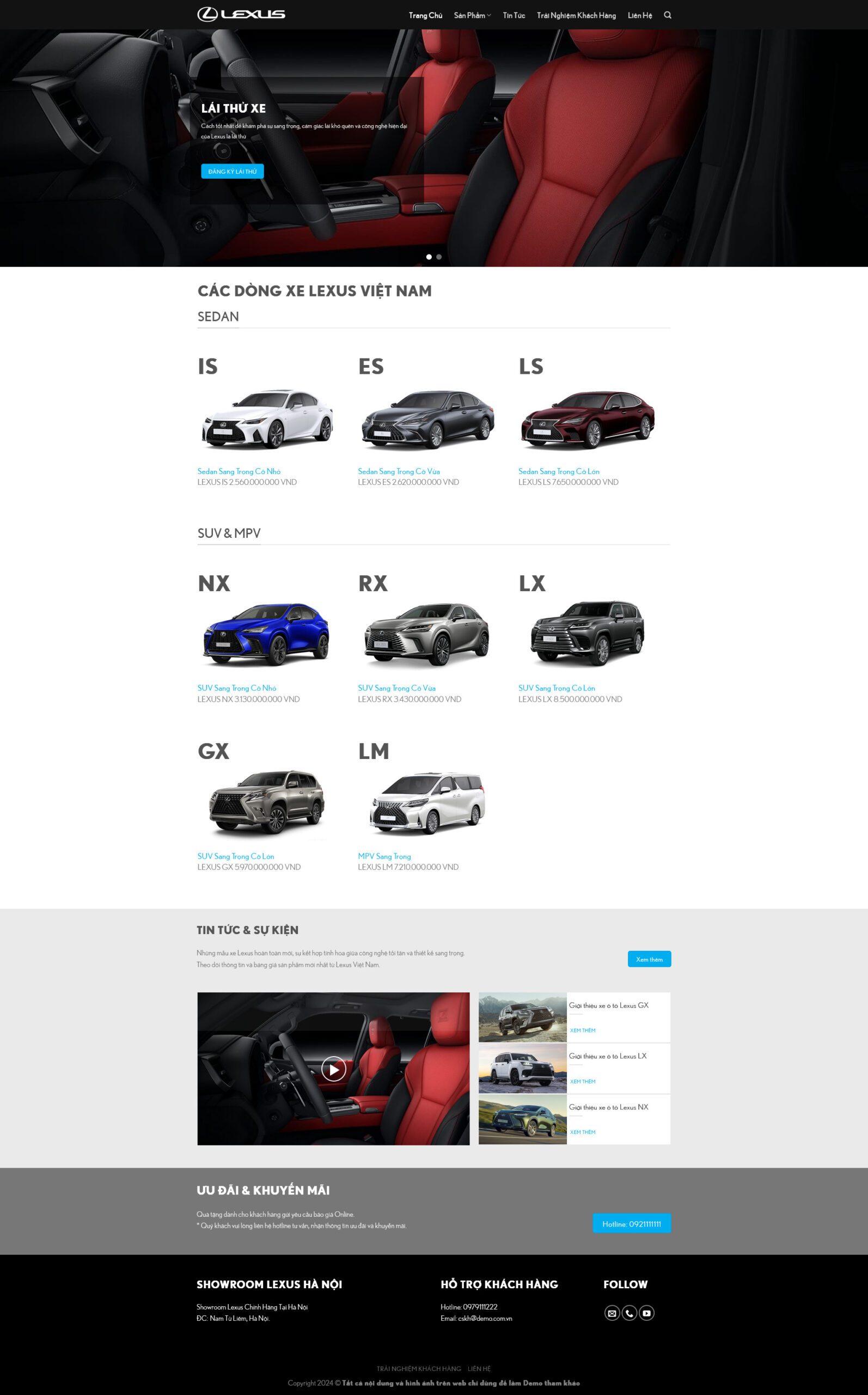 Theme wordpress bán xe ô tô lexus